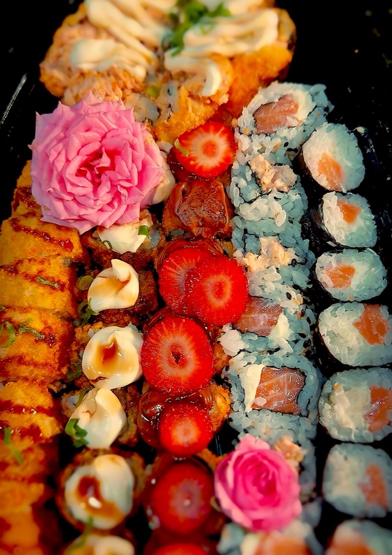 Barca com rosas de salmão